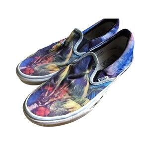 Vans Tropical Trees Print Casual Slip-On Shoes Multicolored Size 10 Womens